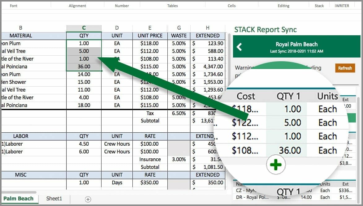 Excel Estimating Template Construction Report Sync Add In