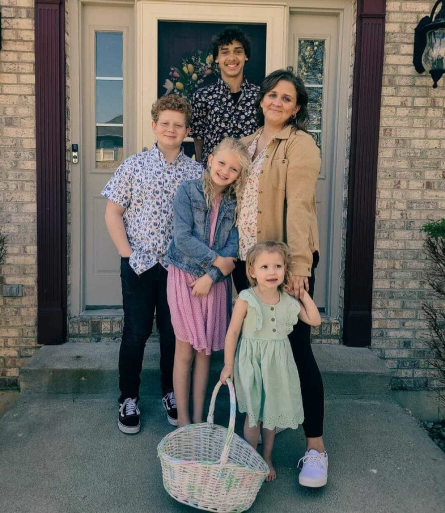 Megan Britton and her four children.