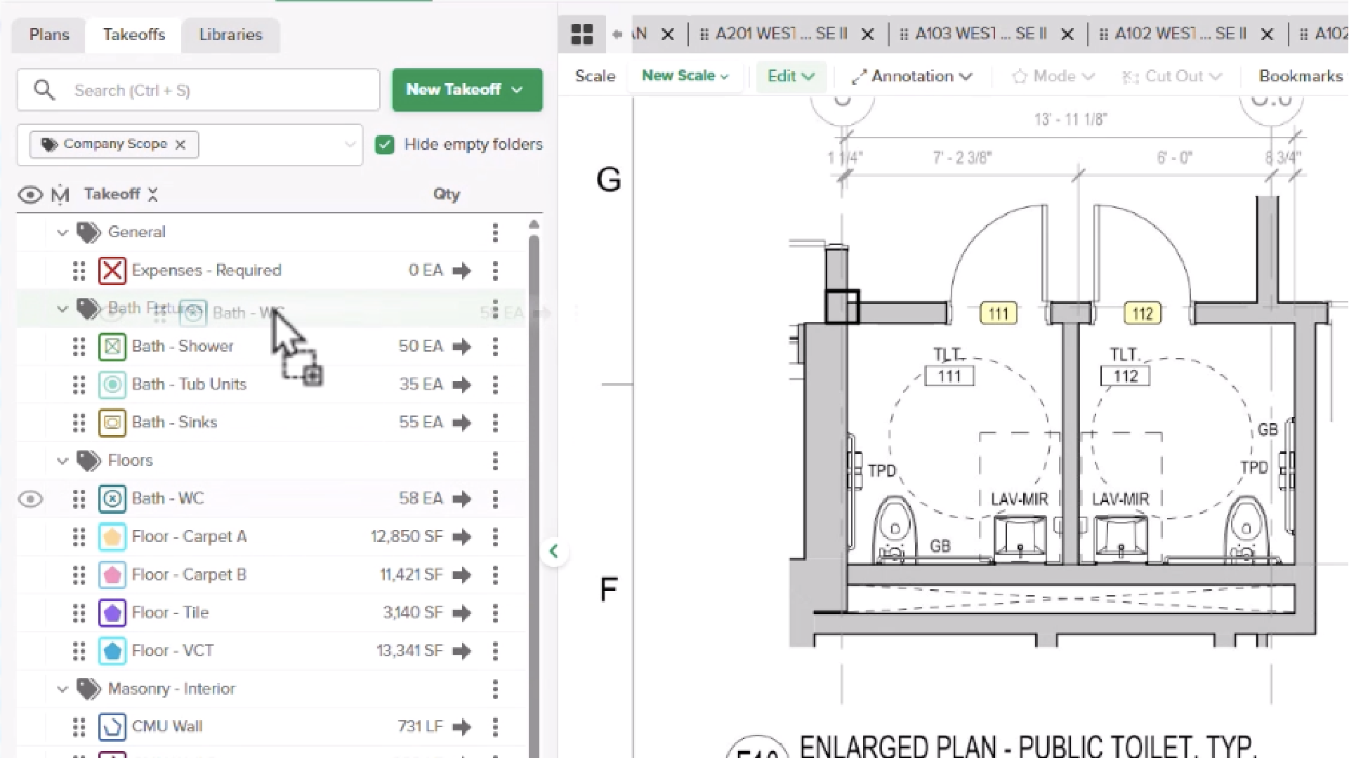 Drag and Drop Takeoffs to set Tag Values - STACK Construction Technologies