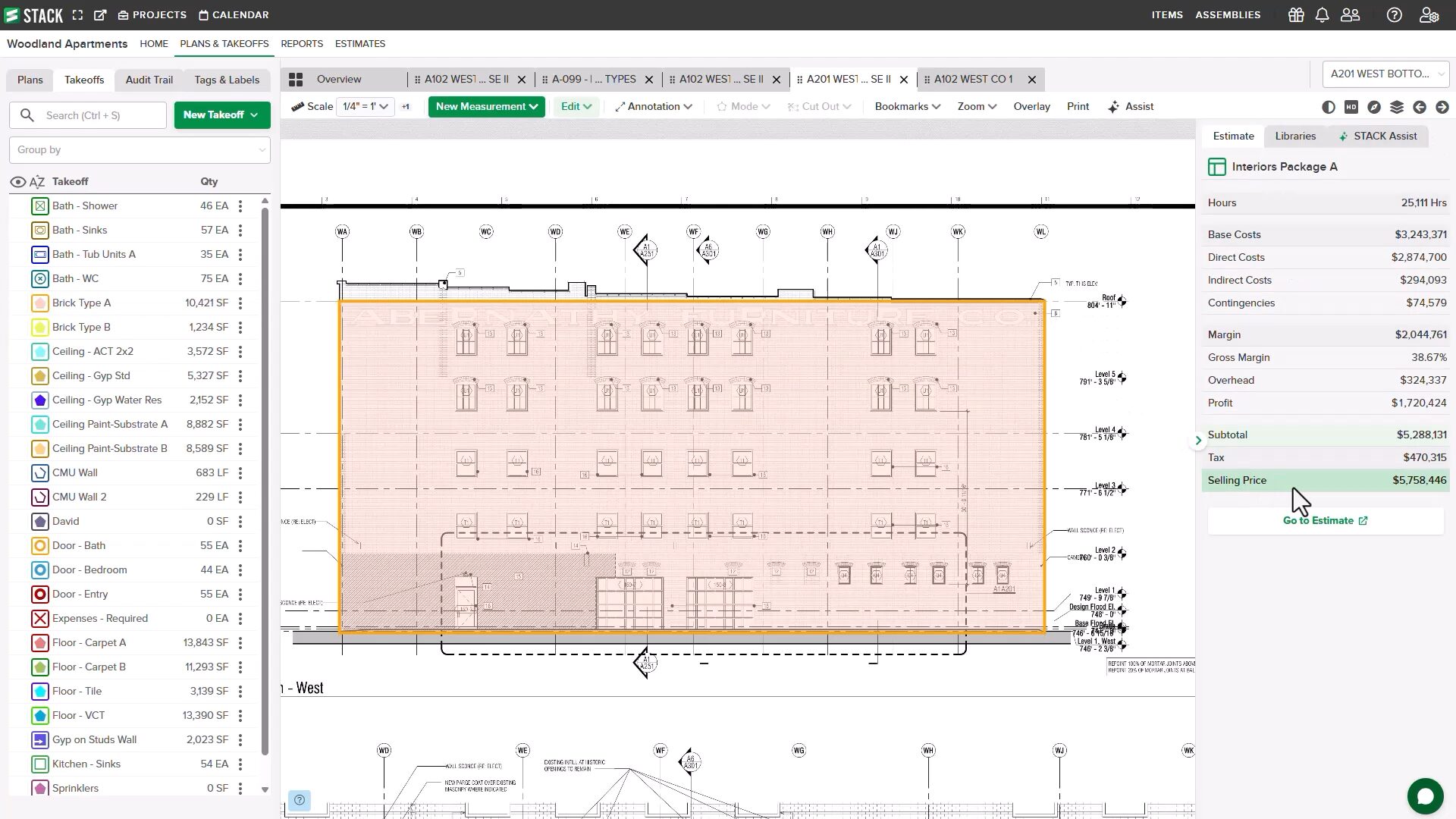 Estimate Totals in Takeoffs - STACK Construction Technologies