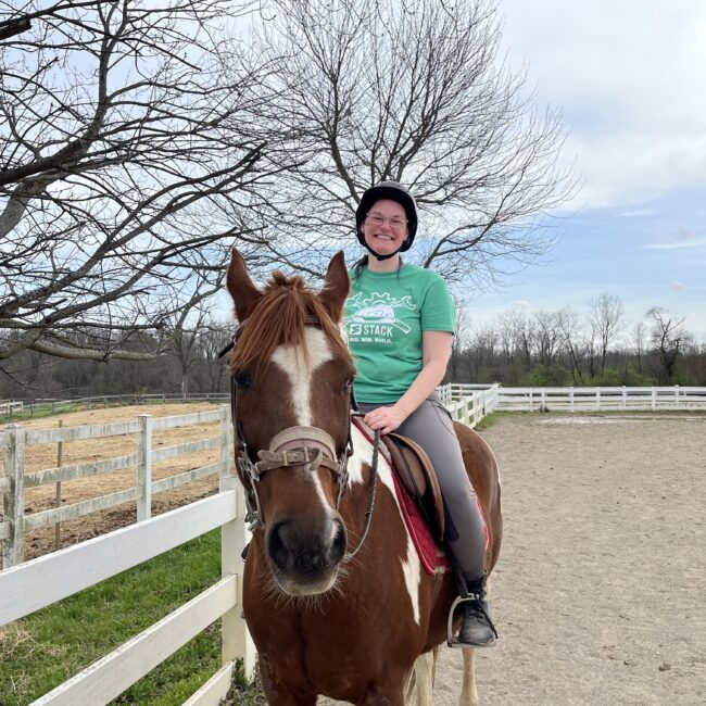Amanda on her horse.