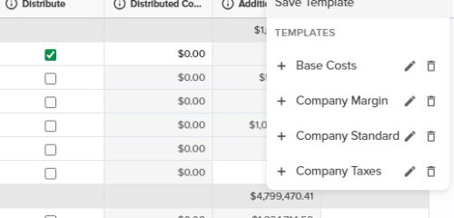 Other Costs Templates